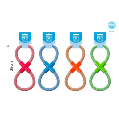 WORLD OF PETS FIGURE OF 8 ROPE TUG DOG TOU 4 COLS
