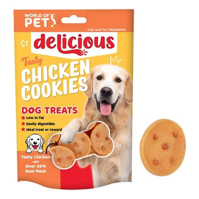WORLD OF PETS DOG TREATS CHICKEN COOKIES PACK OF 10 80G