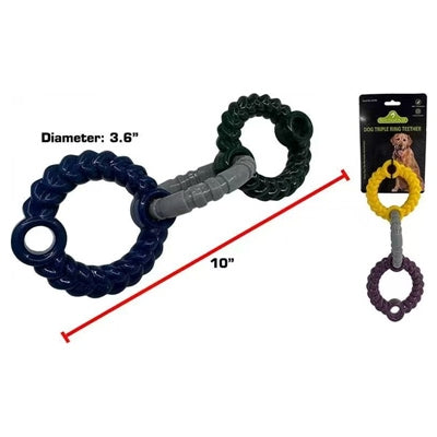 DOG TRIPLE RING TEETHER TOY