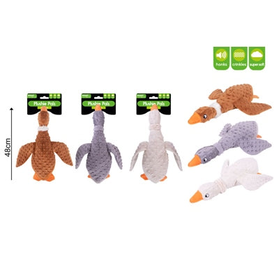 SMART CHOICE PLUSH DOG TOY HONKING DUCK 3 ASSORTED COLOURS