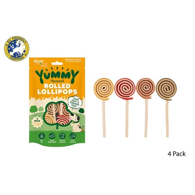YUMMY MEAT FREE LOLLIPOP DOG TREAT 125G 4PK