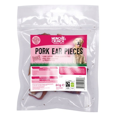MUNCH CRUNCH PORK EAR PIECES 80G
