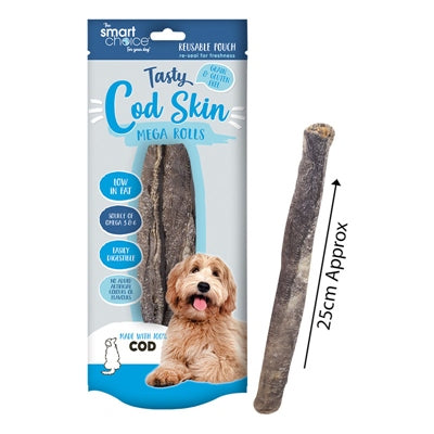 SMART CHOICE DOG TREATS COD SKIN MEGA ROLLS PACK OF 3 90G