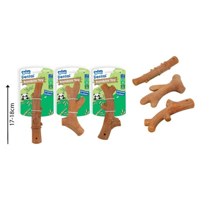 SMART CHOICE DOG TOY DENTAL TEXTURED BAMBOO 3 ASSORTED SHAPES