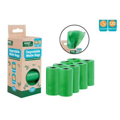 SMART CHOICE POOP BAGS DEGRADABLE 8 ROLLS(120 BAGS)