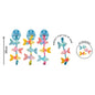 SMART CHOICE PLUSH DOG TOY FISH ON ROPE WITH SQUEAKER 3 ASSORTED COLOURS