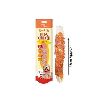 SMART CHOICE DOG TREAT RAWHIDE / CHICKEN MEGA ROLL 70G