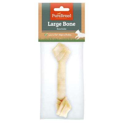 PURE BREED RAWHIDE LARGE KNOT BONE