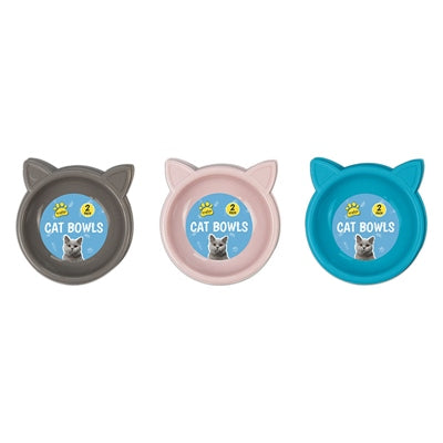 CAT BOWLS 2PK - TREND 17CM
