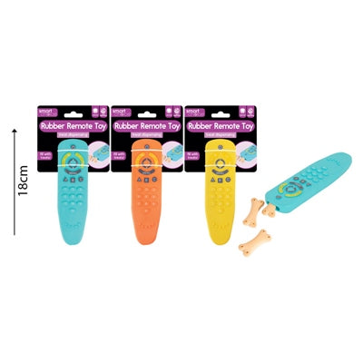 SMART CHOICE TREAT DISPENSING DOG TOY RUBBER REMOTE 3 ASSORTED COLOURS