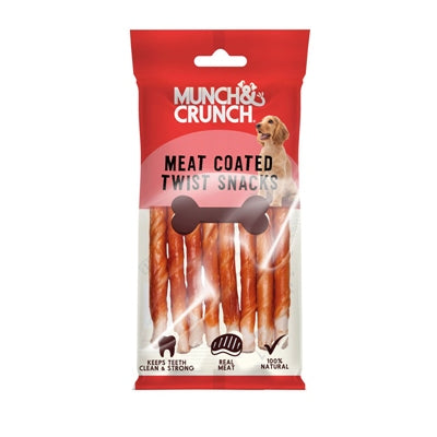 MUNCH & CRUNCH DOG TREAT BUFFALO COATED TWIST STICKS