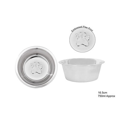 SMART CHOICE S/S EMBOSSED PET BOWL 16CM