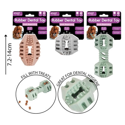 SMART CHOICE TREAT DISPENSING DOG TOY DENTAL FOAM RUBBER 3 ASSORTED SHAPES