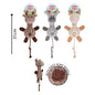 SMART CHOICE PLUSH DOG TOY WITH ROPE KNOT ANIMAL WITH SQUEAKER 3 ASSORTED COLOURS