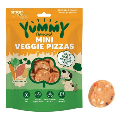SMART CHOICE DOG TREATS MINI VEGGIE PIZZAS MEAT FREE 120G
