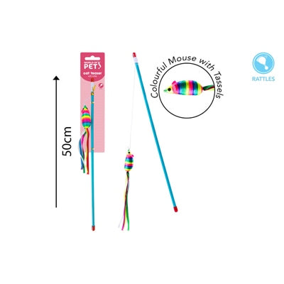 WORLD OF PETS CAT TOY MOUSE TEASER