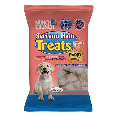 MUNCH CRUNCH PUPPY SERRANO HAM TREATS WITH SALMON 150G
