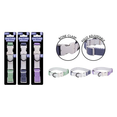 SMART CHOICE DOG COLLAR DUAL COLOUR 3 ASSORTED COLOURS S / M 2X30-50CM