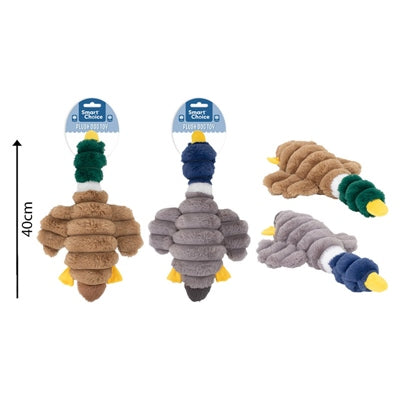 SMART CHOICE PLUSH DOG TOY HONKING DUCK 2 ASSORTED COLOURS