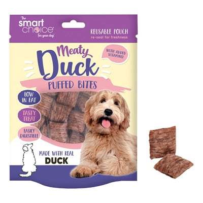 SMART CHOICE DOG TREATS PUFFED DUCK BITES 105G