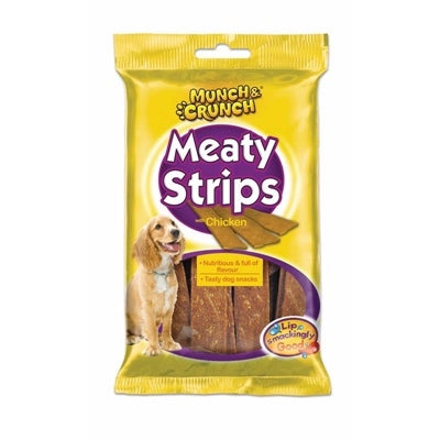 MUNCH & CRUNCH DOG TREAT MEATY CHICKEN STRIPS 162G