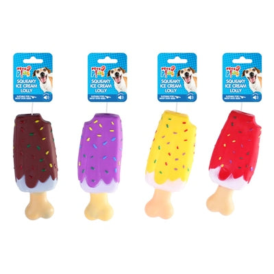 PETS PLAY SQUEAKY ICE CREAM LOLLY ASSORTED