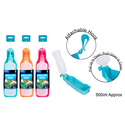 SMART CHOICE WATER BOTTLE FOLDING 3 ASSORTED COLOURS 500ML