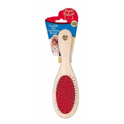 PRIDE & GROOM PET GROOMING BRUSH DOUBLE-SIDED THICK COAT