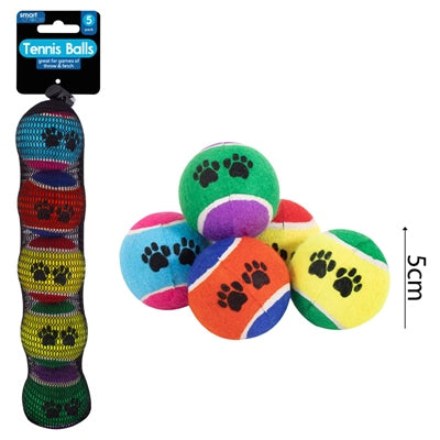 SMART CHOICE DOG TOY TENNIS BALLS 2 INCH PACK OF 5