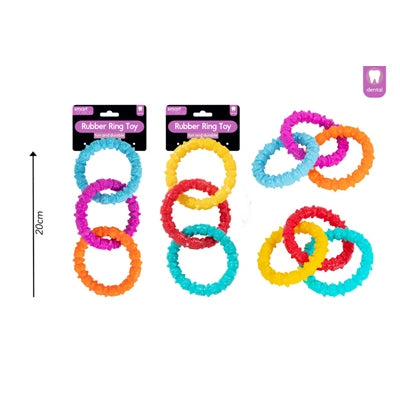 SMART CHOICE DOG TOY RUBBER RINGS 2 ASSORTED COLOURS
