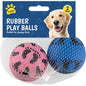 PET RUBBER PLAY BALLS - 2 PACK