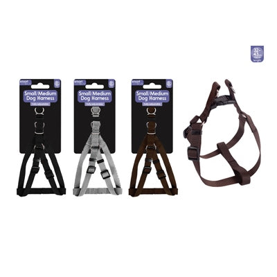 SMART CHOICE DOG HARNESS 3 ASSORTED COLOURS SMALL 1.5X32-43CM
