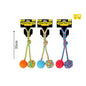 SMART CHOICE RUBBER BALL AND ROPE DOG TOY 3 COLS ASSTD