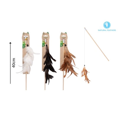 WORLD OF PETS CAT TOY WAND FEATHER