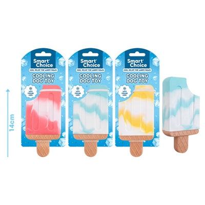 SMART CHOICE DOG TOY ICE LOLLY COOLING RUBBER 3 ASSORTED COLOURS