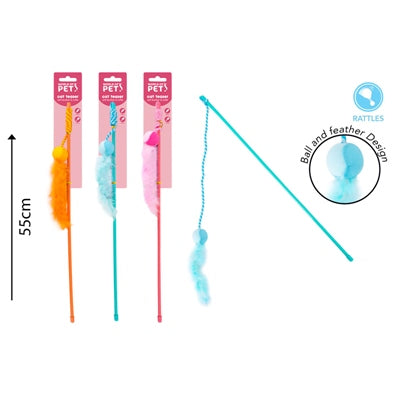 WORLD OF PETS CAT TOY TEASER WITH BELL