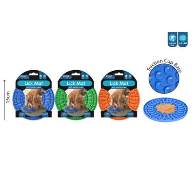 SMART CHOICE DOG LICK MAT SLOW FEEDER 3 ASSORTED COLOURS