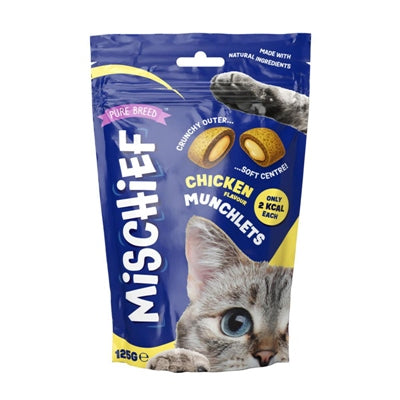 PURE BREED CAT TREATS CHICKEN FLAVOUR PILLOWS 125G