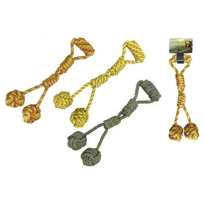 DOG ROPE TUGGER DELUXE TWIN BALL