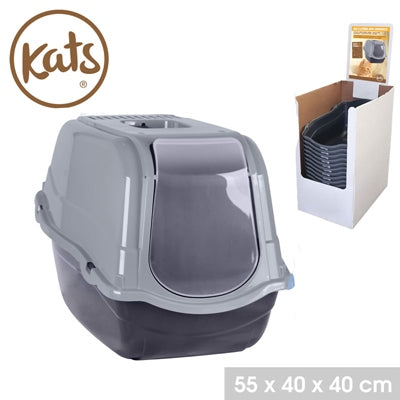 KATS ROMEO CAT LITTER TRAY TOILET HOUSE GREY