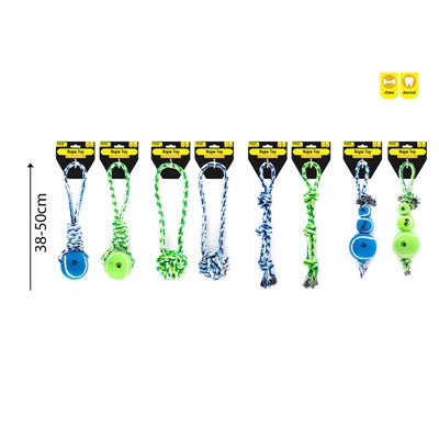 SMART CHOICE JUMBO BALL+ROPE TUG DOG TOY ASST