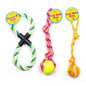 PETS PLAY FIGURE 8 ROPE WITH BALL 2 ASSORTED